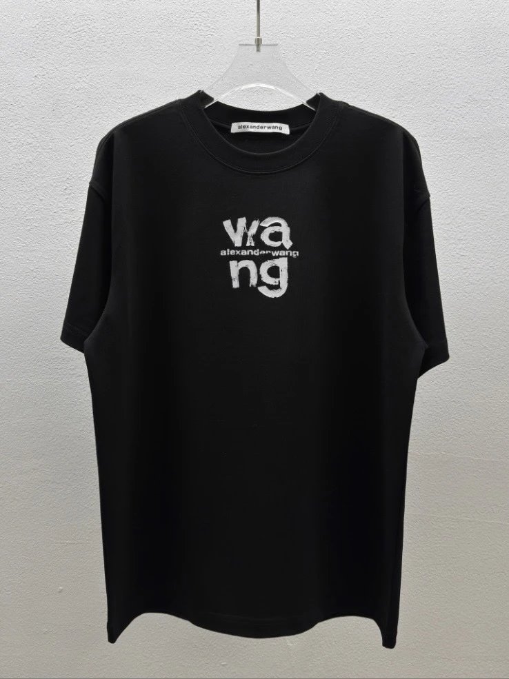 Alexander Wang Letter Print Cool Black T-Shirt