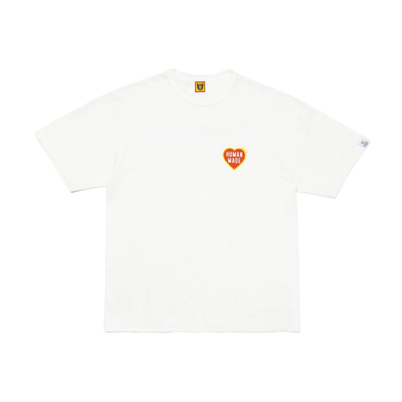HUMAN MADE Heart Print Japanese Streetwear White T-Shirt