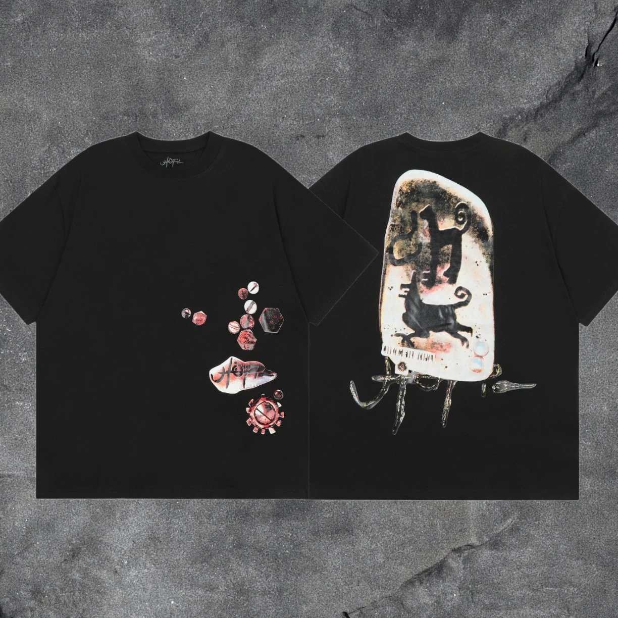 Denim Tears Black Graphic T-Shirt Visual Accent