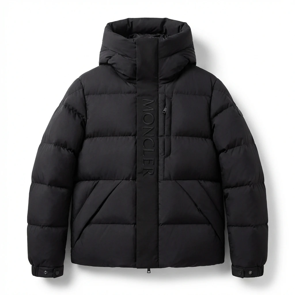 Moncler black minimalist style down jacket