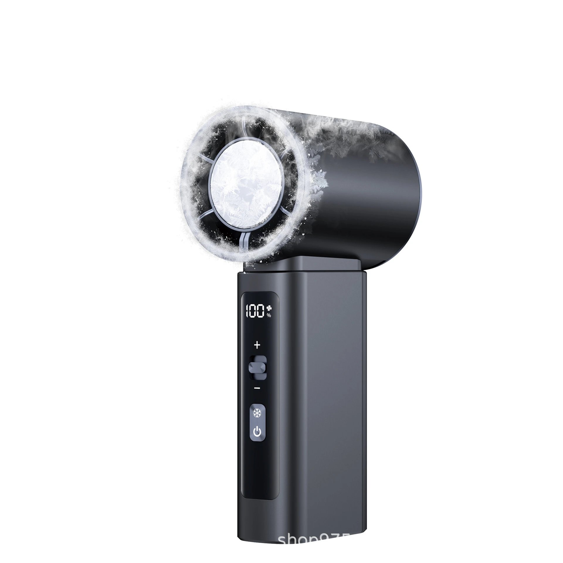 Misting Comfort Handheld Semiconductor Cooling Fan Gray Ice-compress Cooling