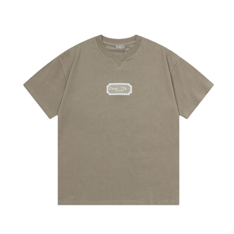 Dior Couture Minimalist Khaki Short-sleeve T-shirt