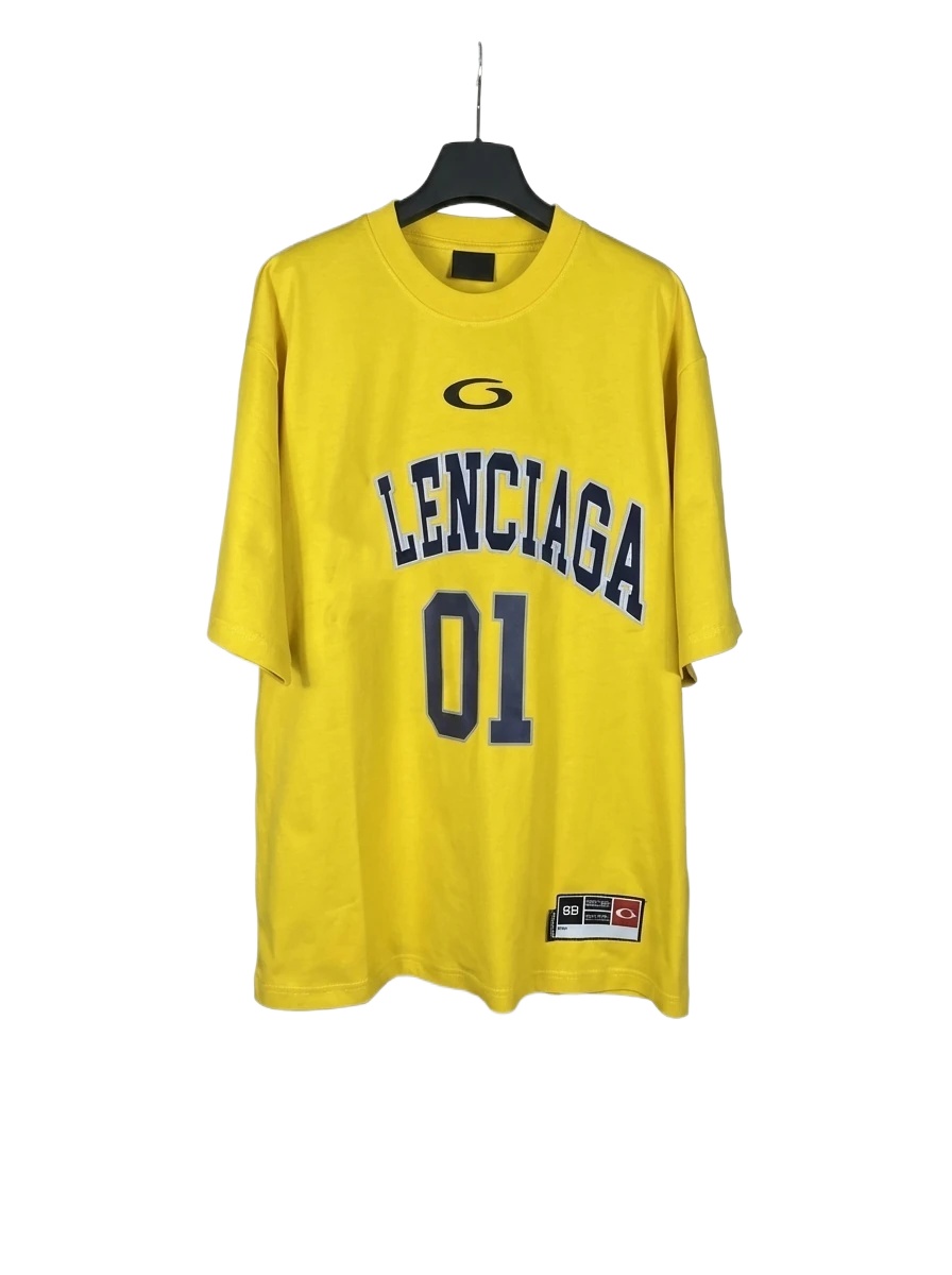 Balenciaga letter-style yellow T-shirt