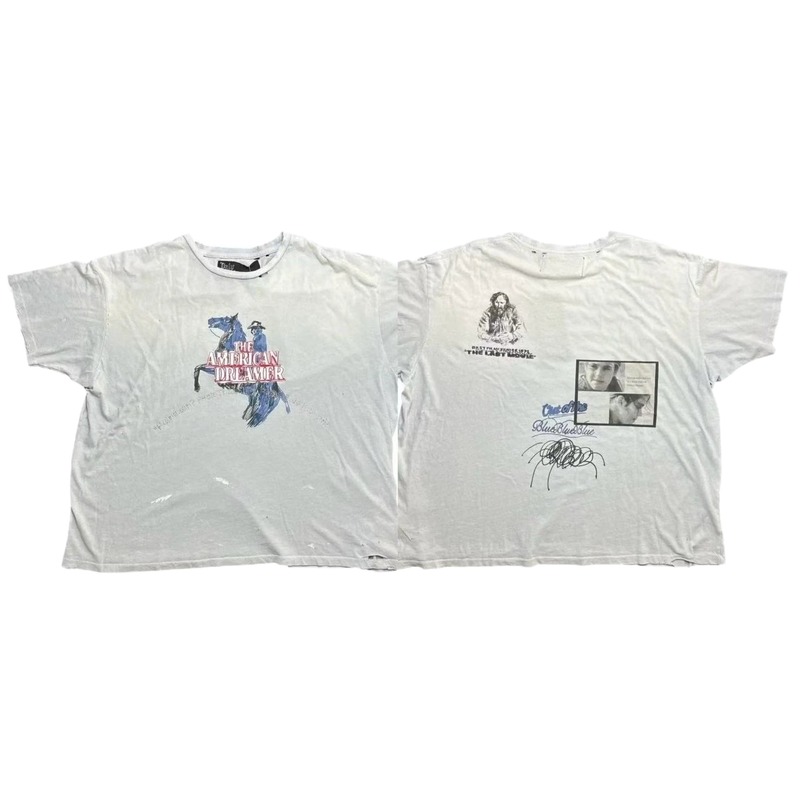 Paly Hollywood American Print Retro White T-shirt