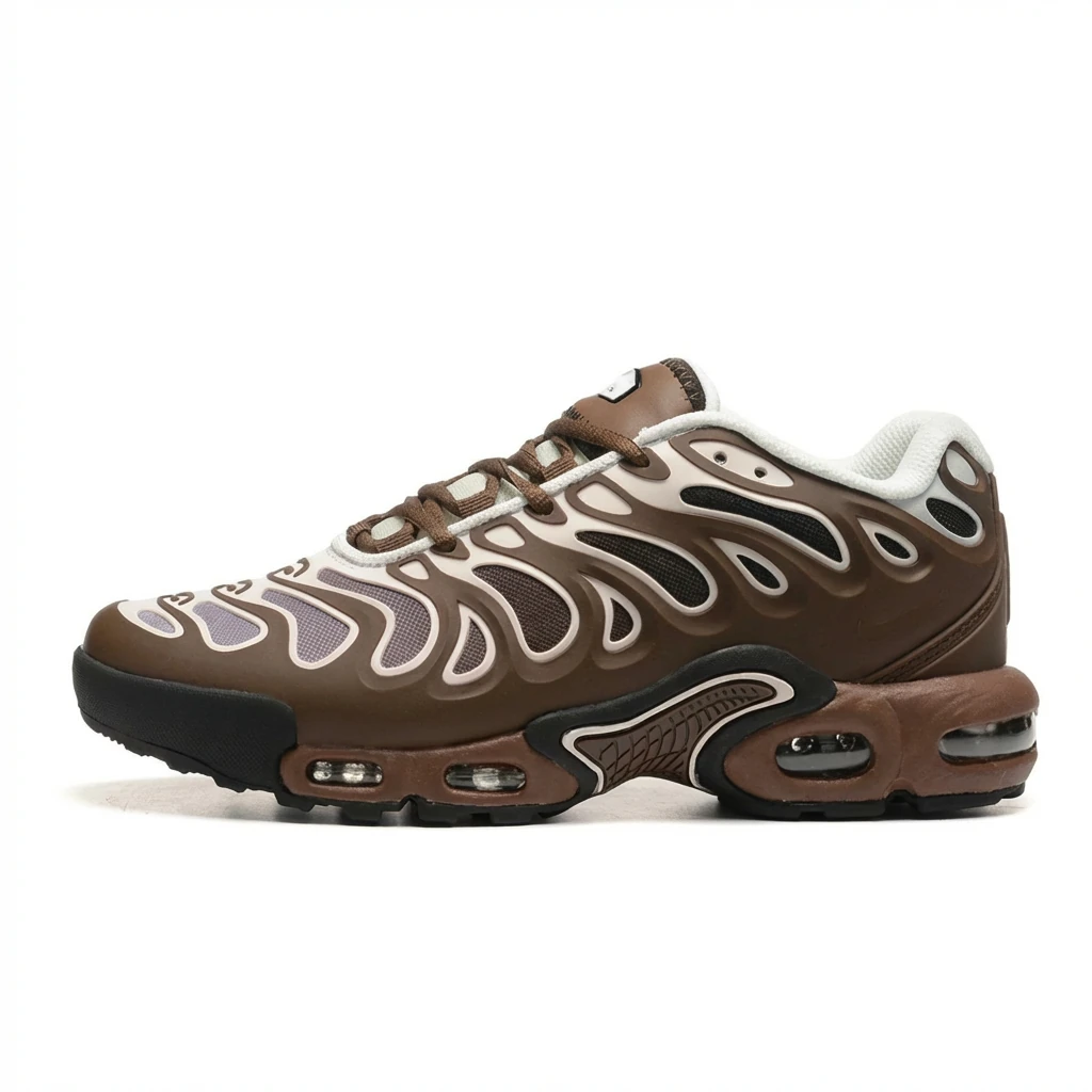 Nike retro brown and white sports shoes