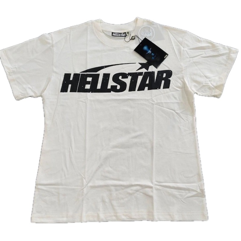 Hellstar Letter Print Street Style Off-white T-Shirt
