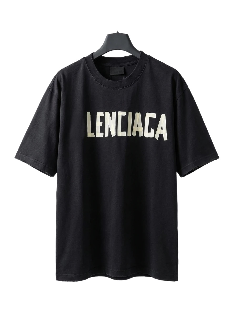 Balenciaga letter-style black T-shirt