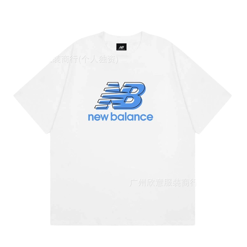 New Balance Casual Printed White Short-sleeve T-shirt