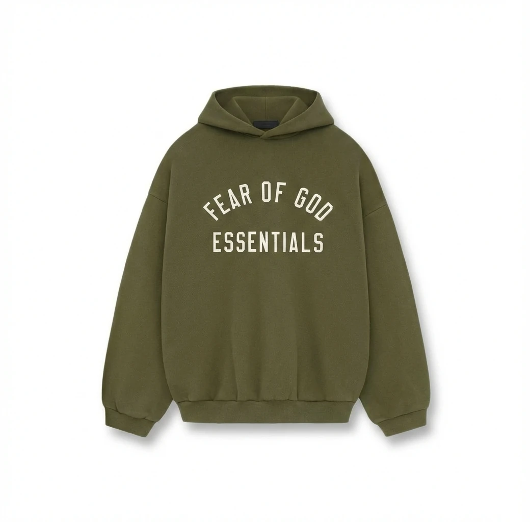ESSENTIALS minimalist style olive green sweatshirt