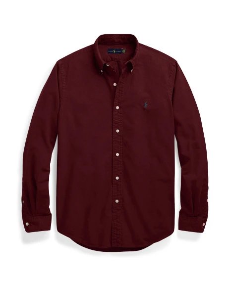 Ralph Lauren Burgundy Red Button-Down Shirt Daily Styling