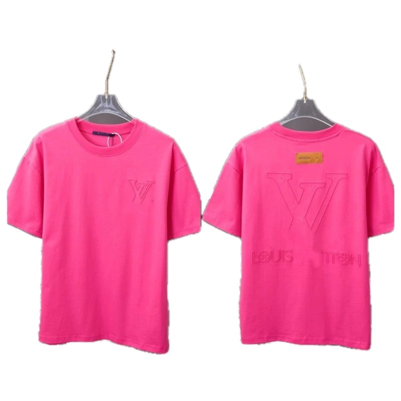 Louis Vuitton Embossed Collection Streetwear Style Rose Pink T-Shirt