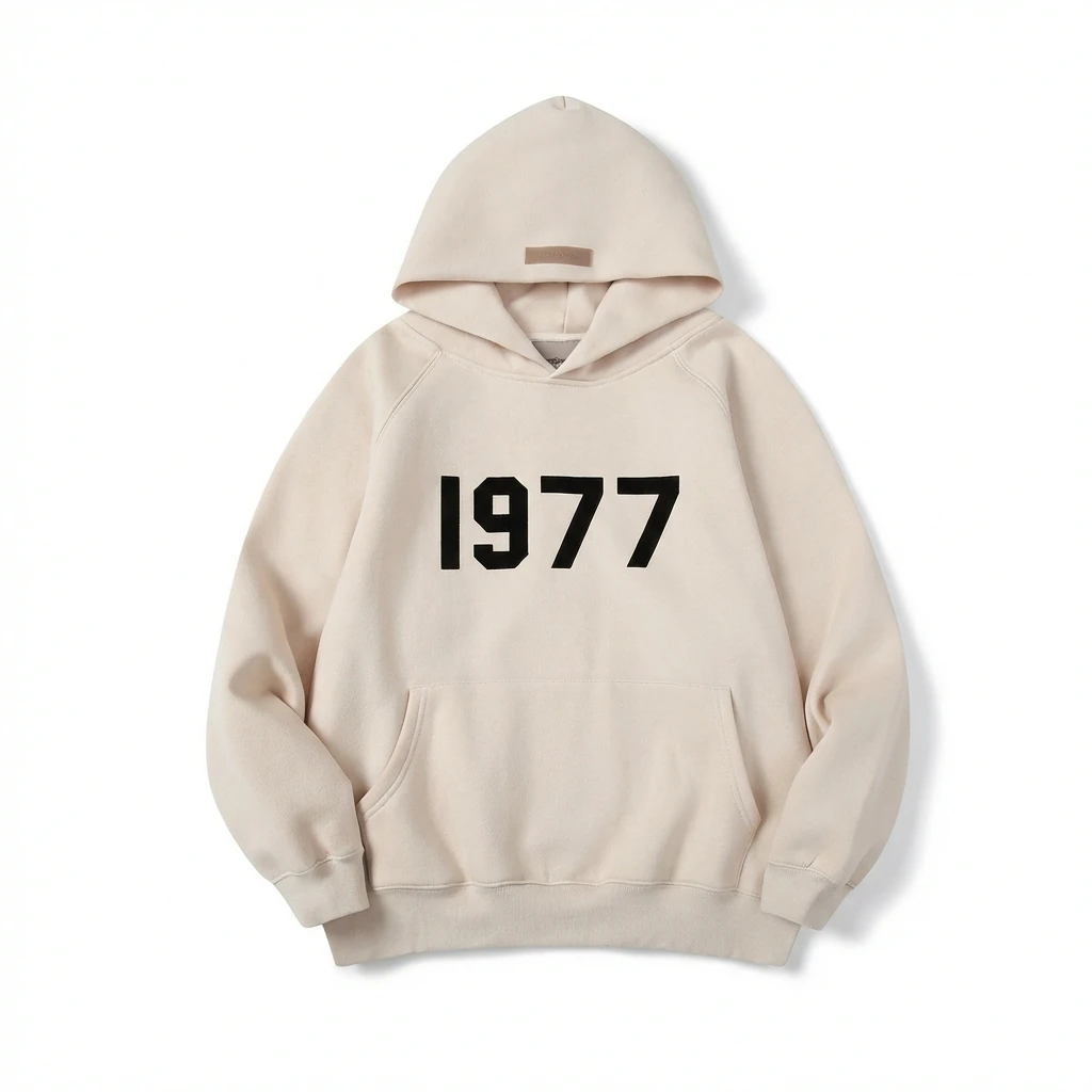 ESSENTIALS 1977 Series Minimalist Style Beige Hoodie
