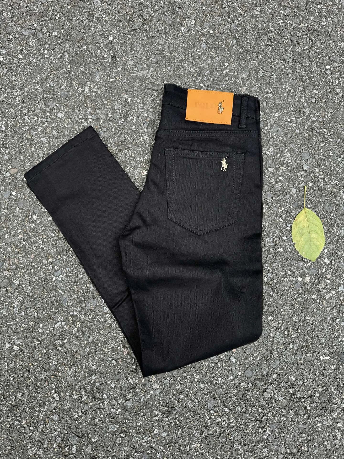 Evisu Black Slim Logo Pants Modern Edit