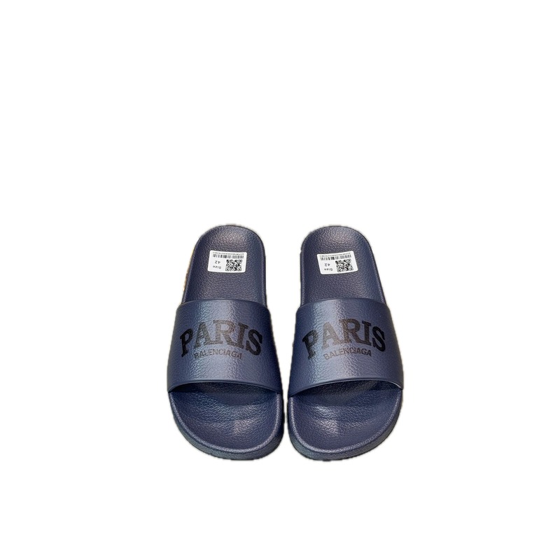 Balenciaga Paris Casual Style Navy Blue Slide Sandals