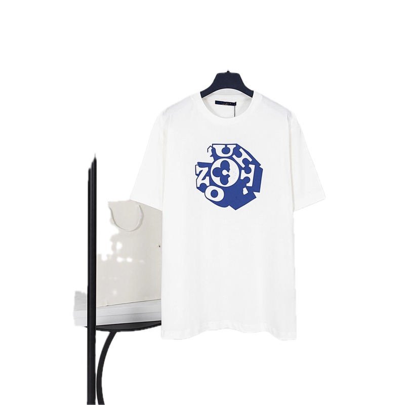 Louis Vuitton Printed Casual Style White Short-sleeve T-shirt
