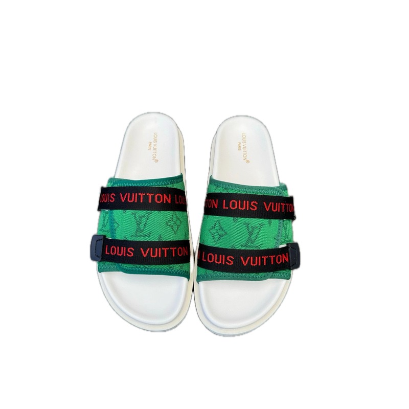 Louis Vuitton Classic Monogram Trendy Green Slide
