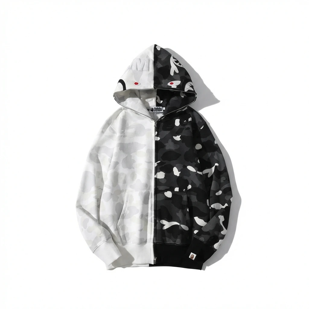 Bape camouflage patchwork style coat
