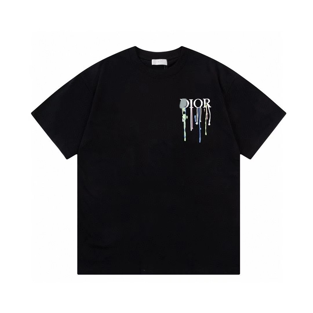 Dior Graffiti Trend Style Black Short-sleeve T-shirt
