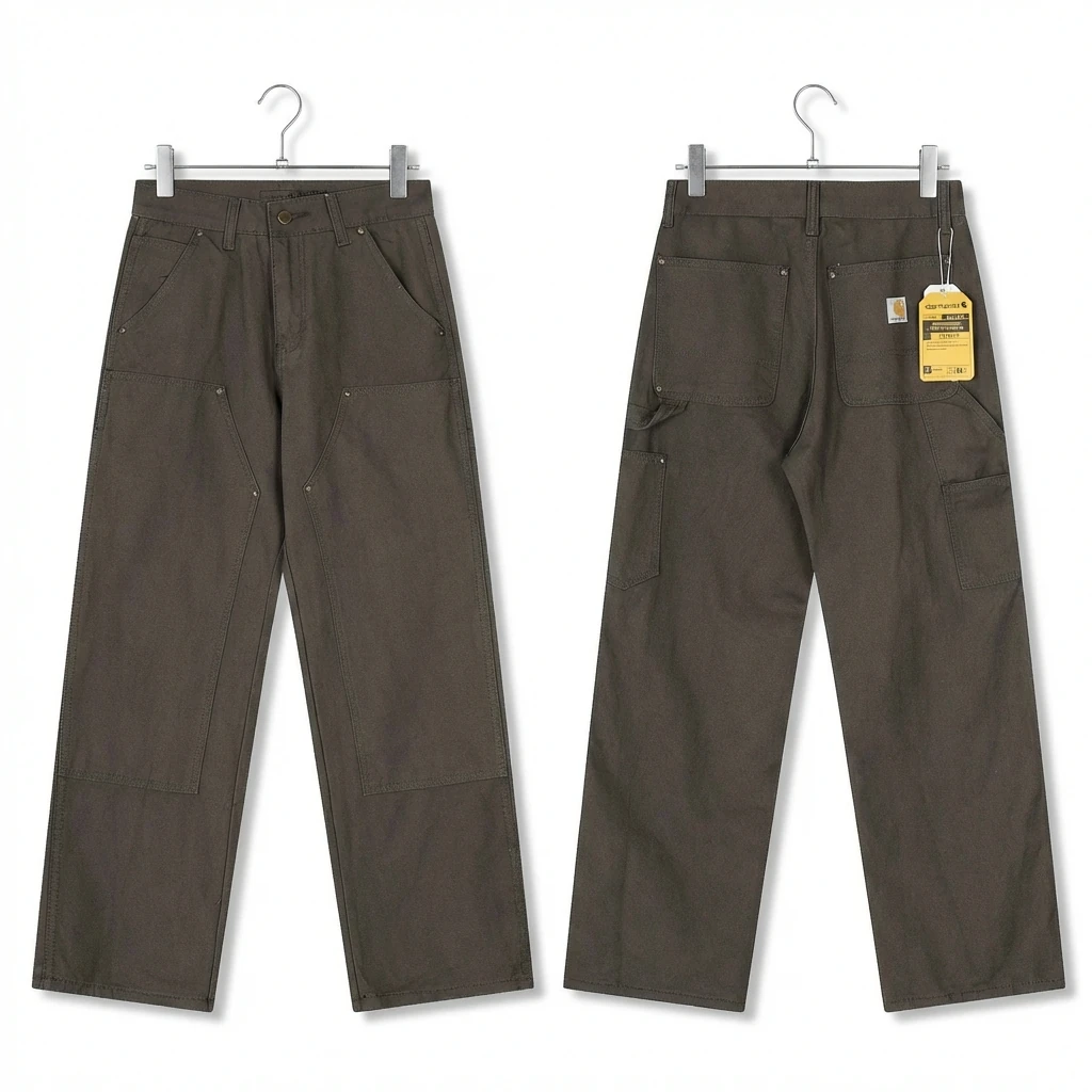 Carhartt workwear style dark gray long trousers