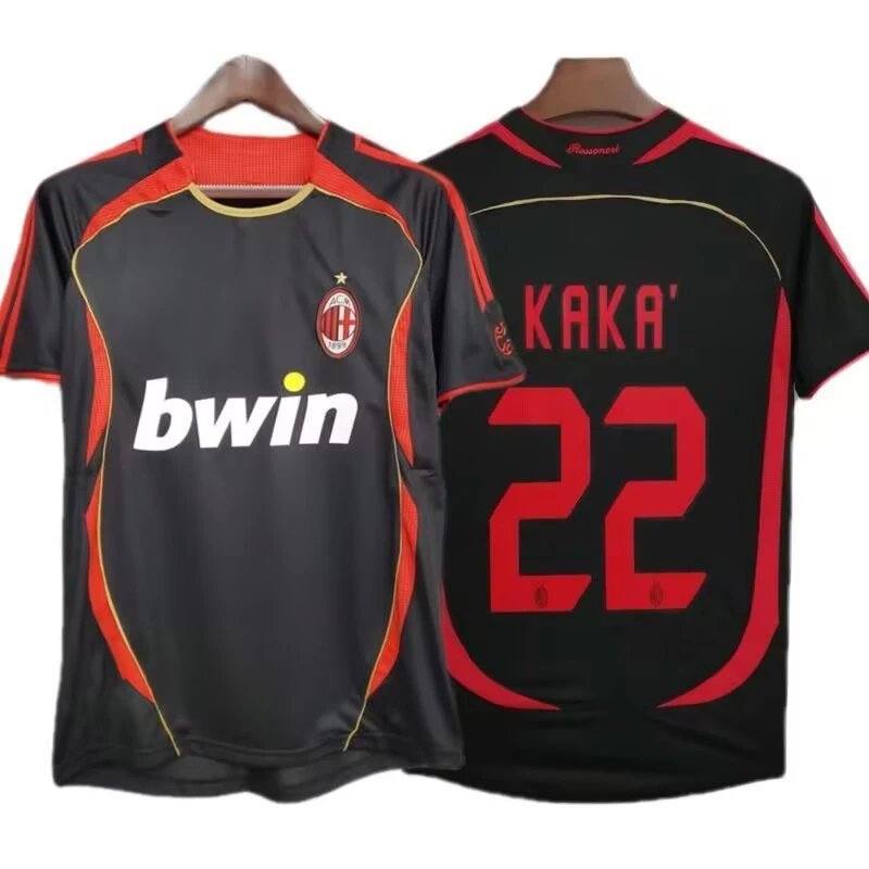 AC Milan Compact Retro soccer jersey Red Black Striped for Sport-Inspired Styling