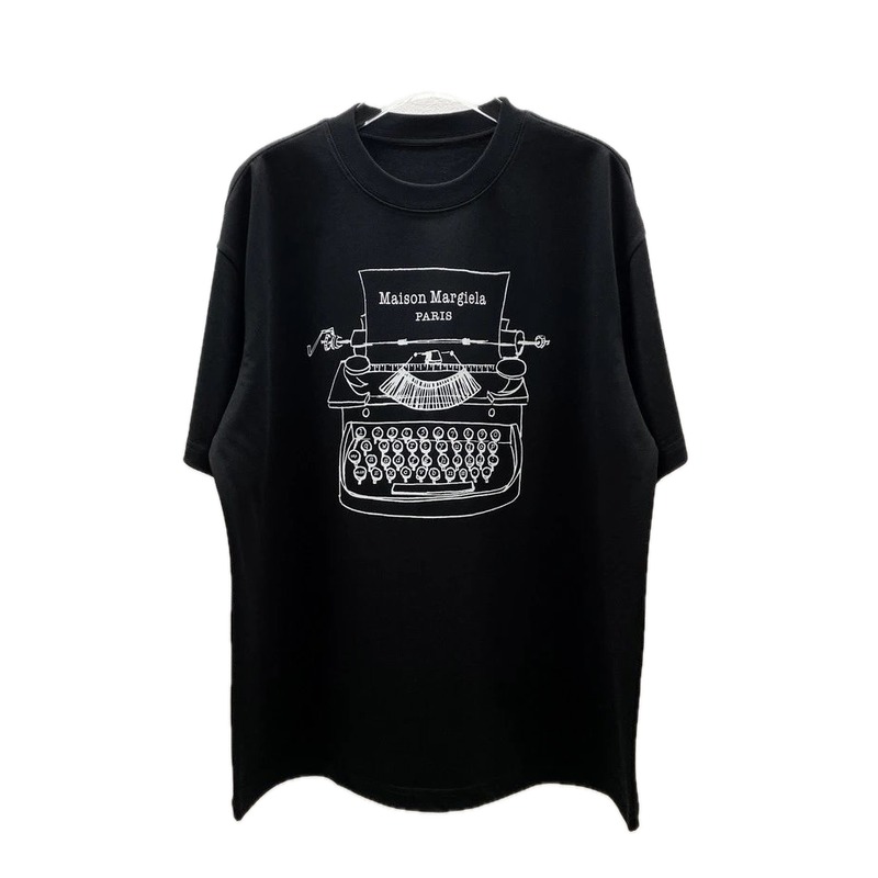 Maison Margiela Typewriter Vintage Style Black T-Shirt