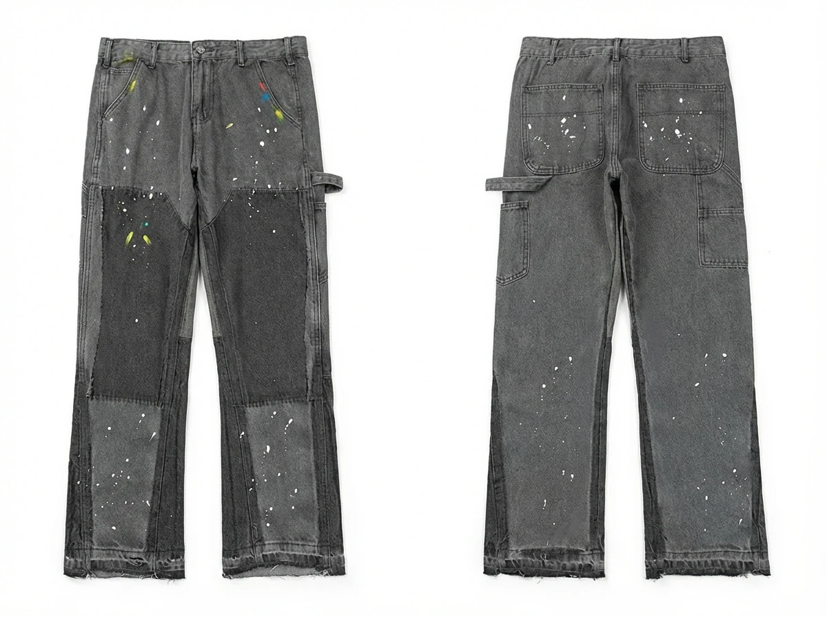 Gallery Dept. Stitched Graffiti Style Grey Pants