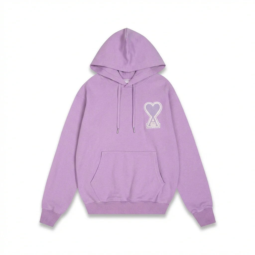 AMI series trendy brand light purple hoodie