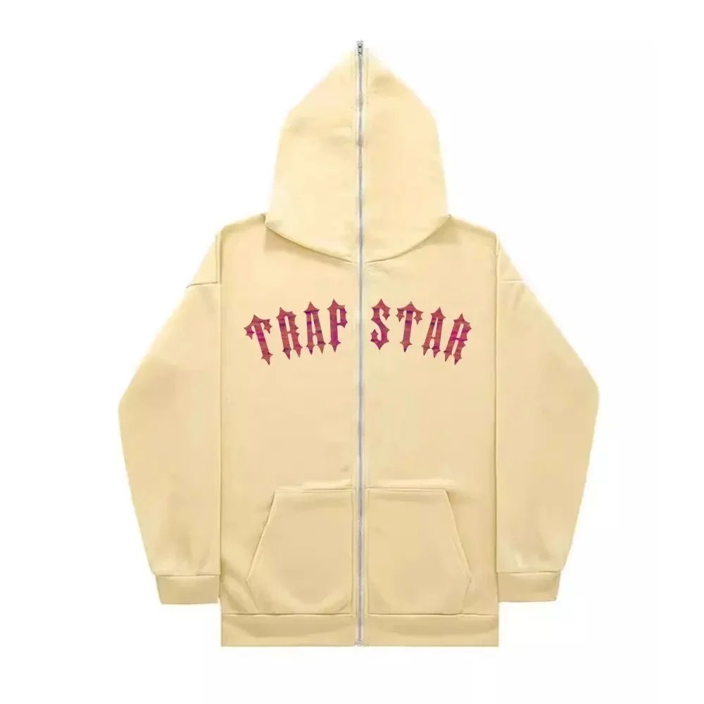 Trapstar Resort Graphic zip hoodie Black Zip Pink for Travel Looks