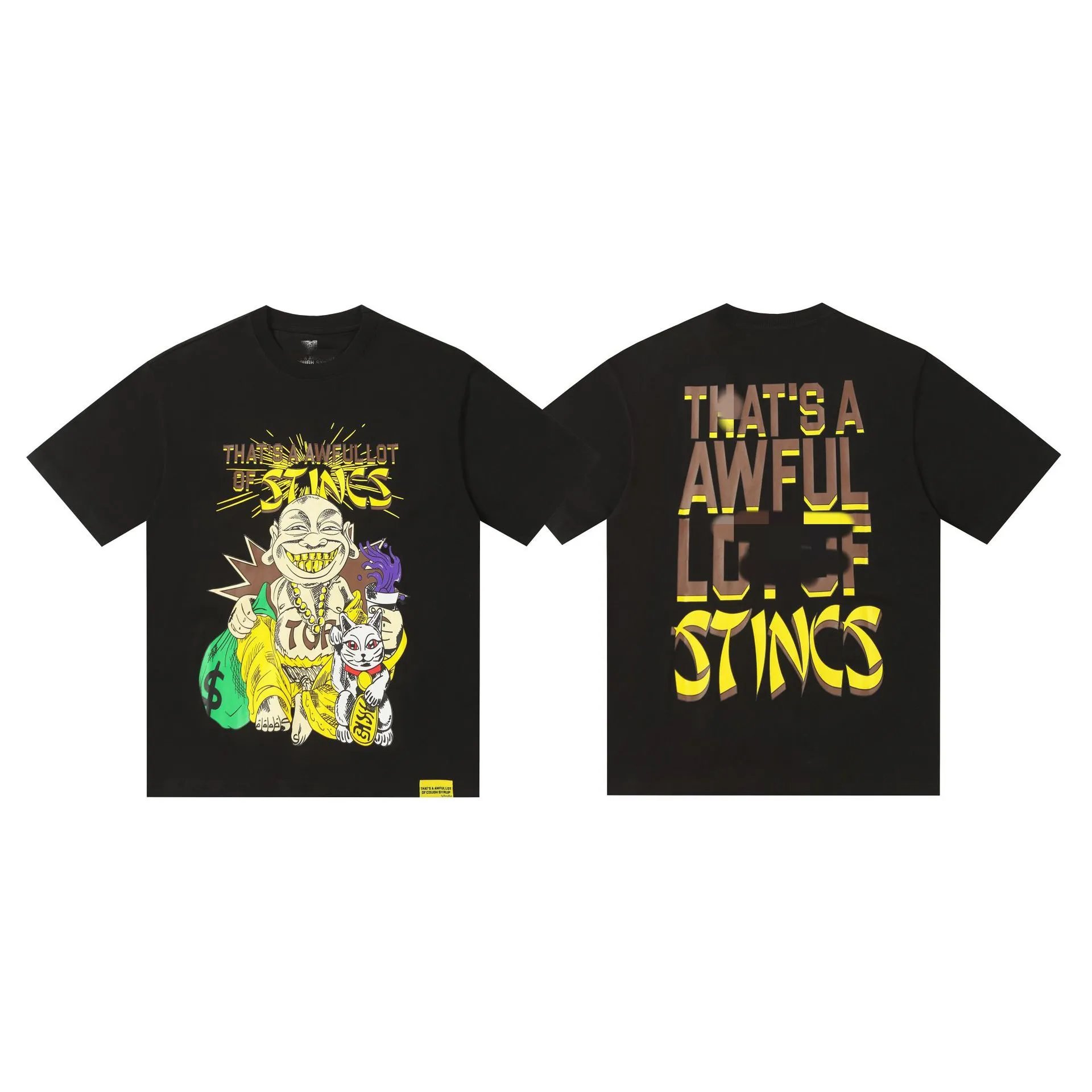 COUGH SYRUP Fortune Maitreya Street Style Black T-Shirt