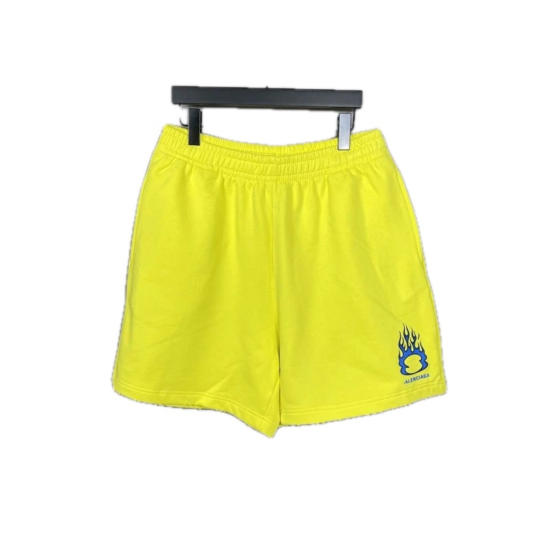 Balenciaga Flame Style Yellow Shorts