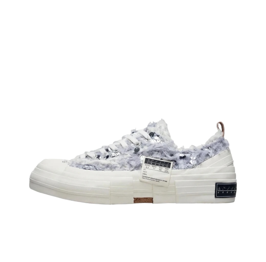 Xvessel fluffy retro-style white shoes
