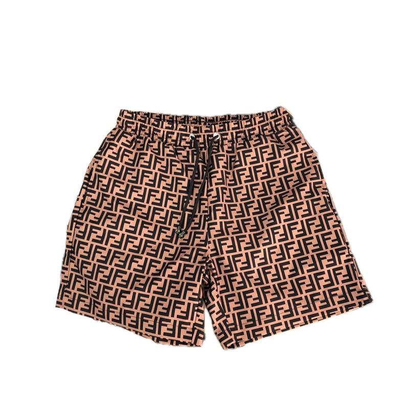 Fendi FF Monogram Vintage Style Brown and Black Casual Shorts