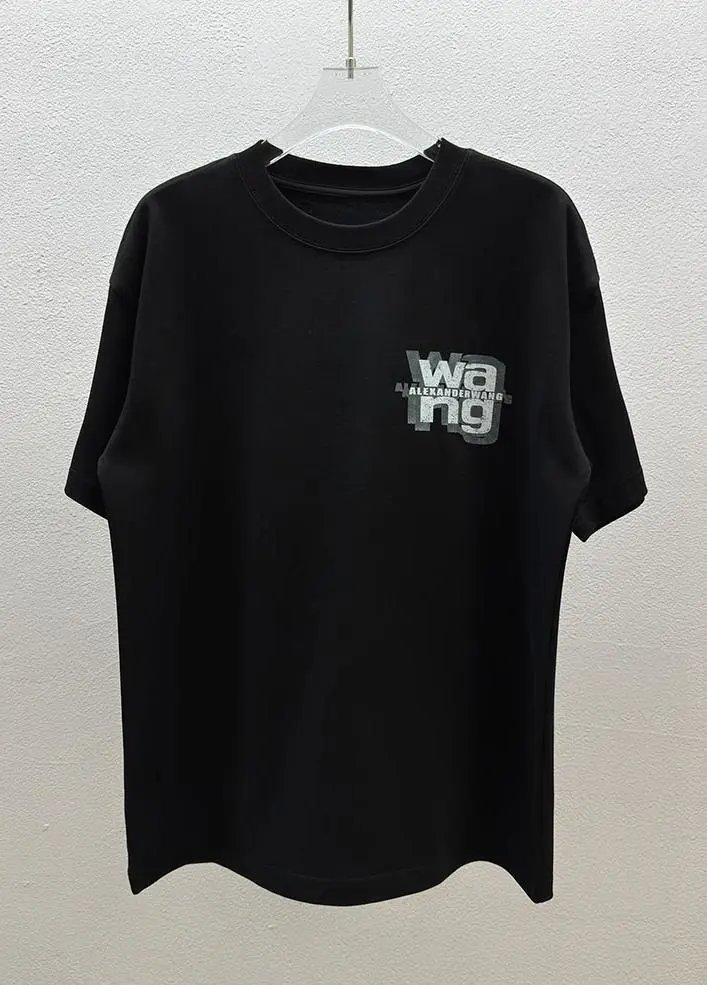 Alexander Wang Printed Street Style Black T-Shirt