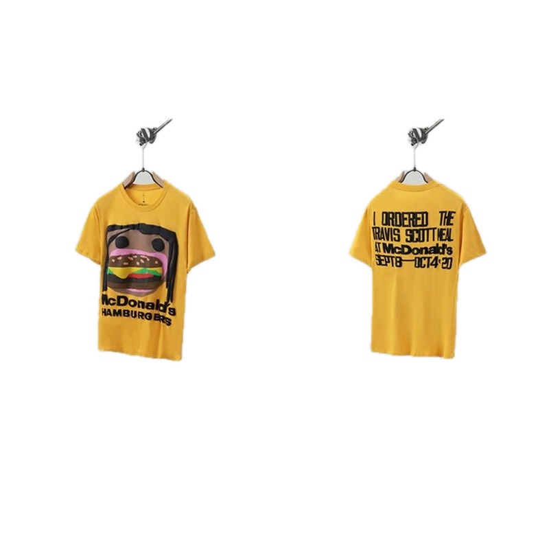 Travis Scott x McDonald's Co-branded Street Style Yellow T-Shirt