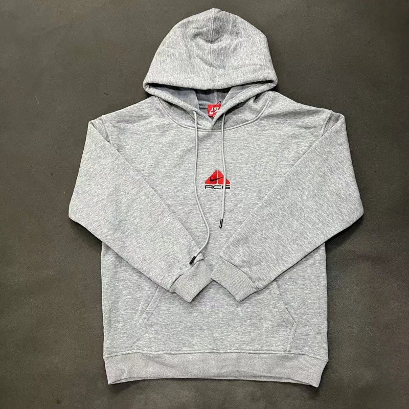Nike Gray Zip Hoodie Logo Detail Swoosh