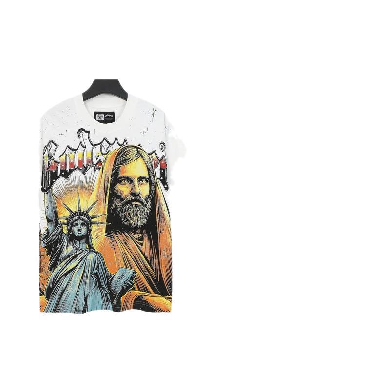 Godspeed Portrait Print American Street Style White T-Shirt
