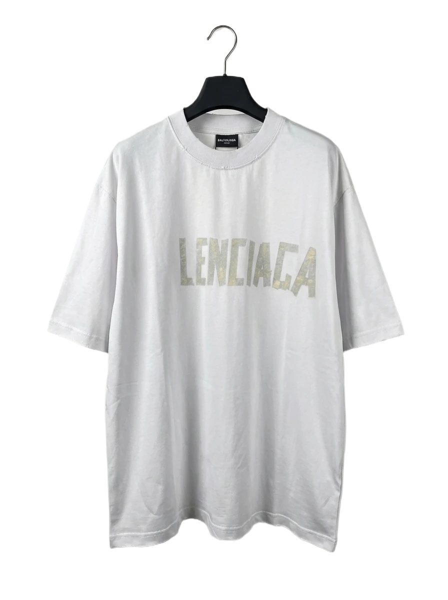 Balenciaga letter-style white T-shirt