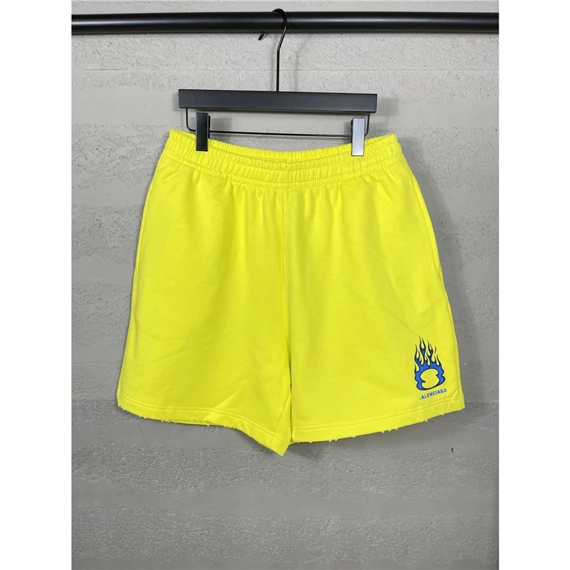 Balenciaga Flame Style Yellow Shorts