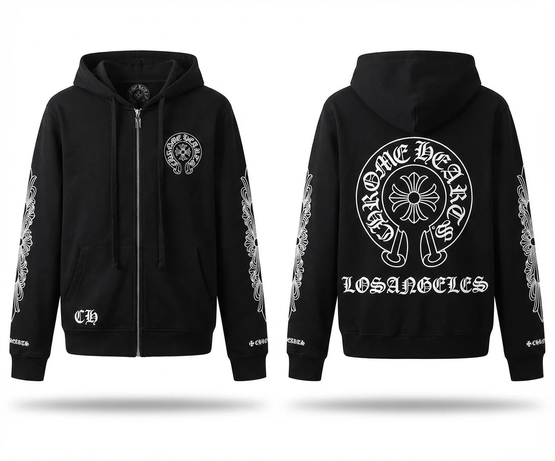 Chrome Hearts dark style black cardigan