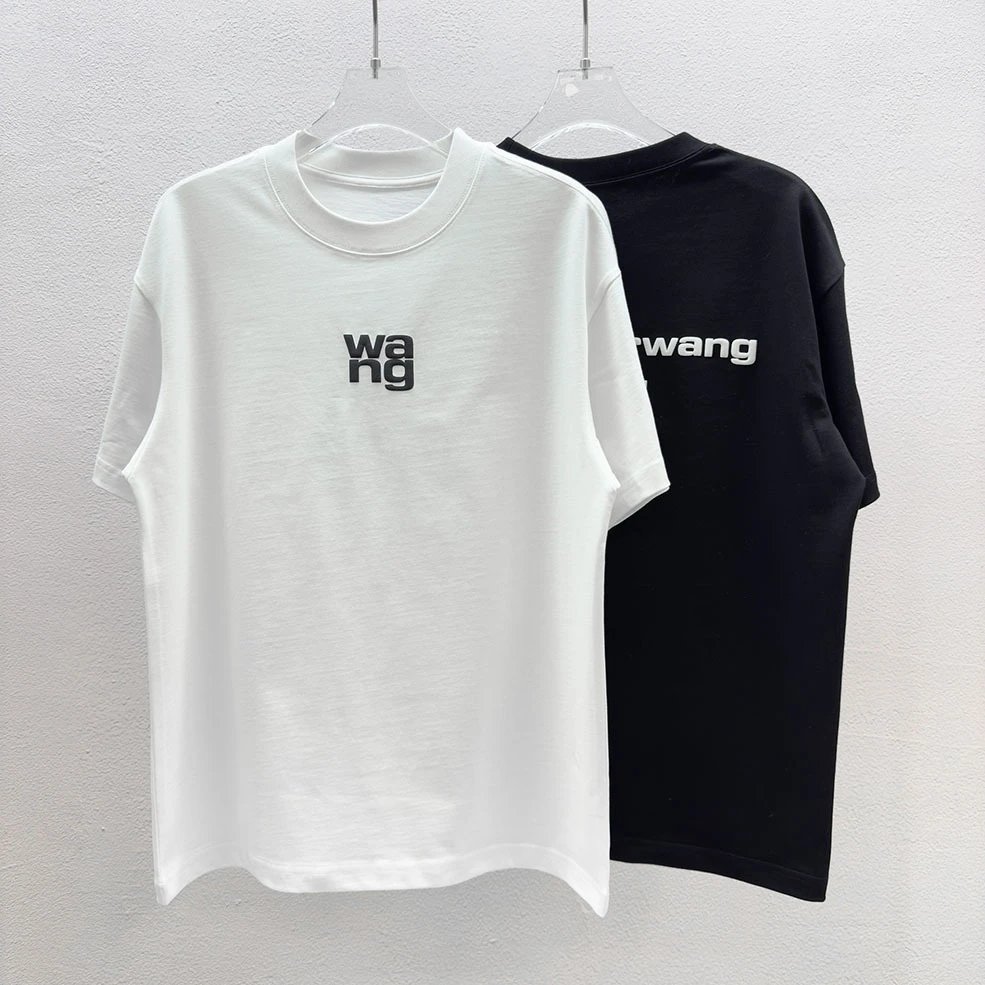 Alexander Wang Letter Print Streetwear Black and White Short-sleeve T-shirt