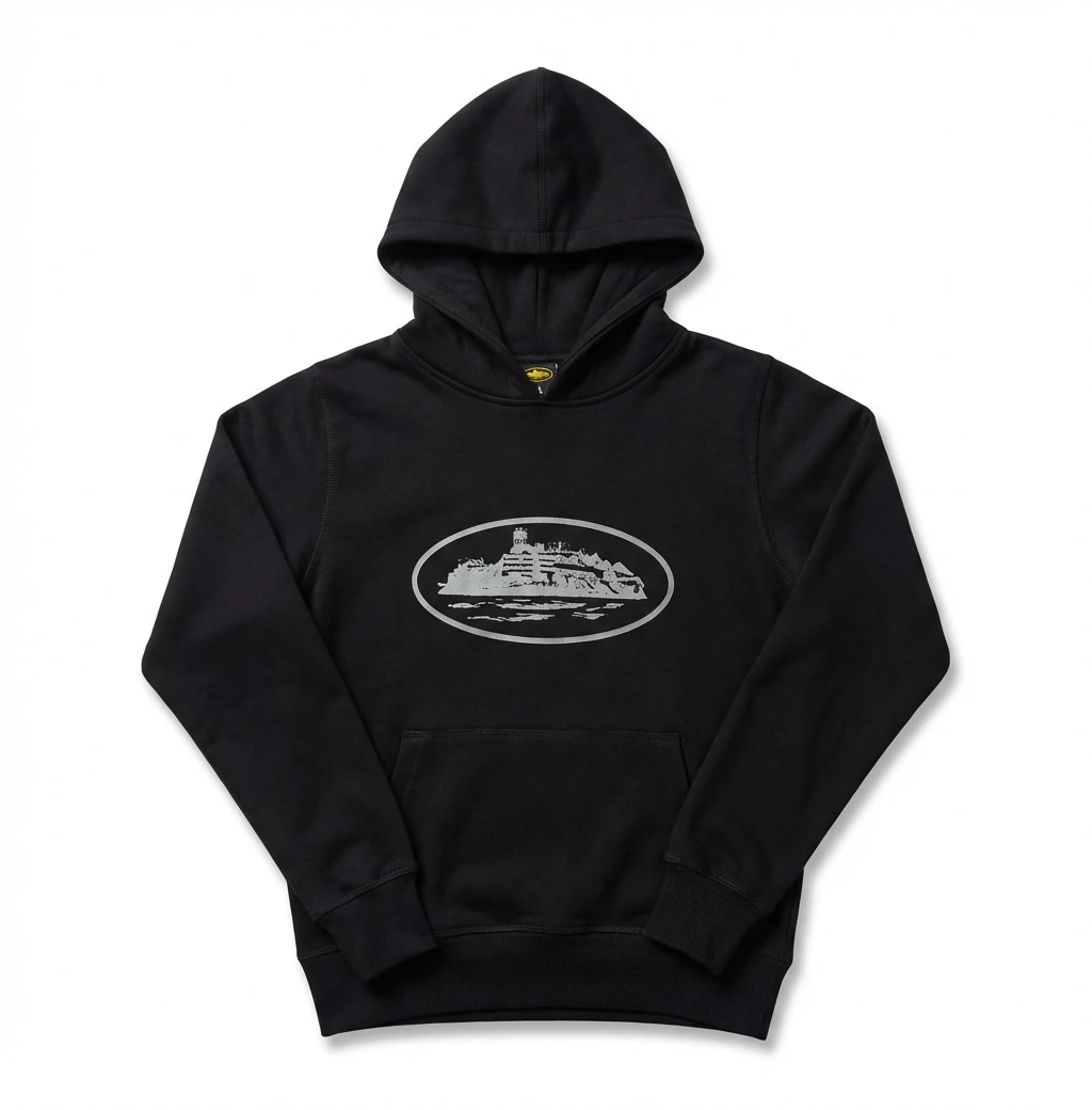 Corteiz Island Logo Minimalist Style Black Sweatshirt