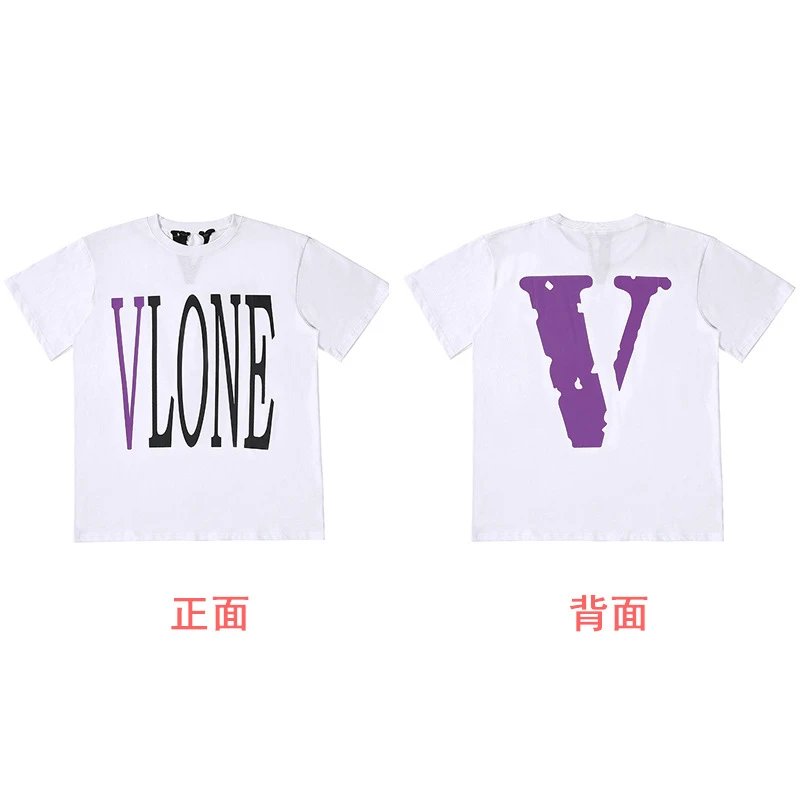 Vlone Casual Logo T-shirt Black Purple Vlone for Streetwear Looks