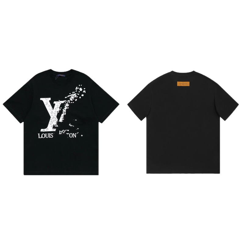 Louis Vuitton LV Printed Streetwear Style Black T-Shirt