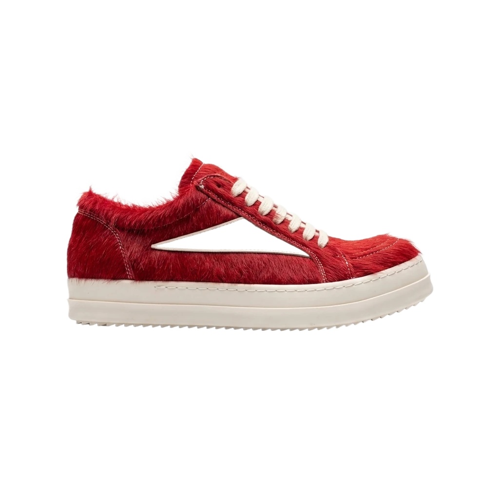 Rick Owens' plush retro-style red shoes