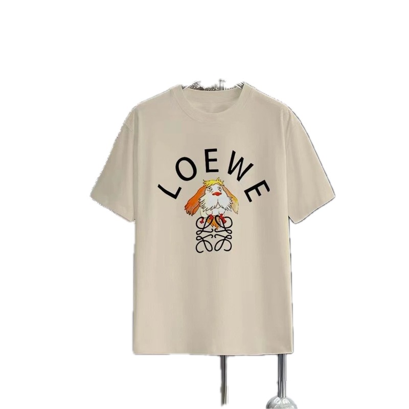 LOEWE Cartoon Print Casual Off-White T-Shirt