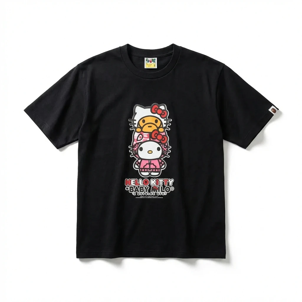 Bape Co-branded Hello Kitty Black T-shirt