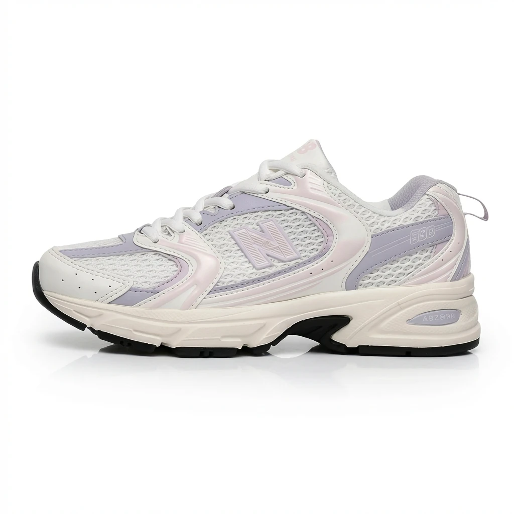 New Balance 530 Retro Style White and Pink Sneakers