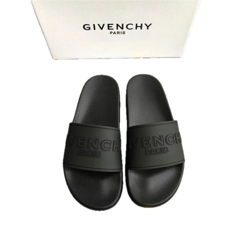 Givenchy PARIS Embossed Casual Black Slides