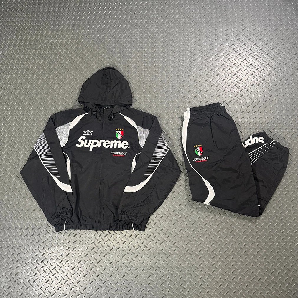 Supreme Black Color-Block Tracksuit Set