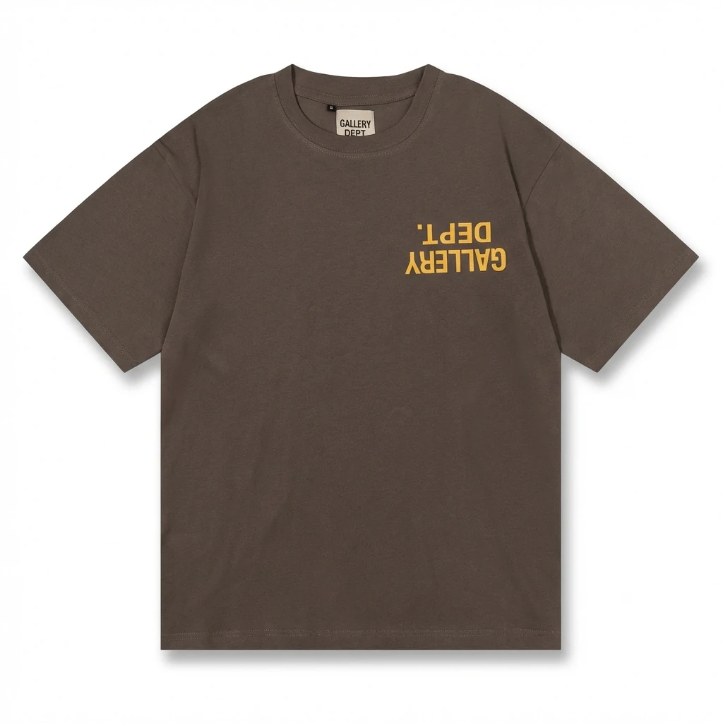 Gallery Dept Retro Style Dark Coffee T-shirt